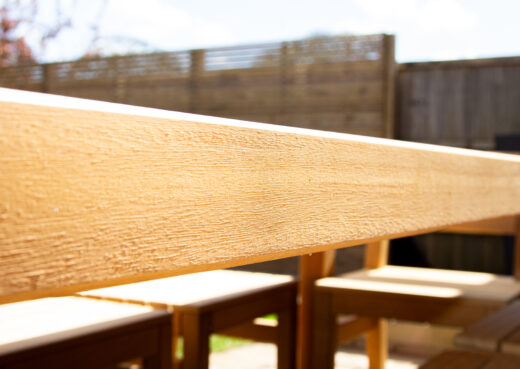 The edge of the table