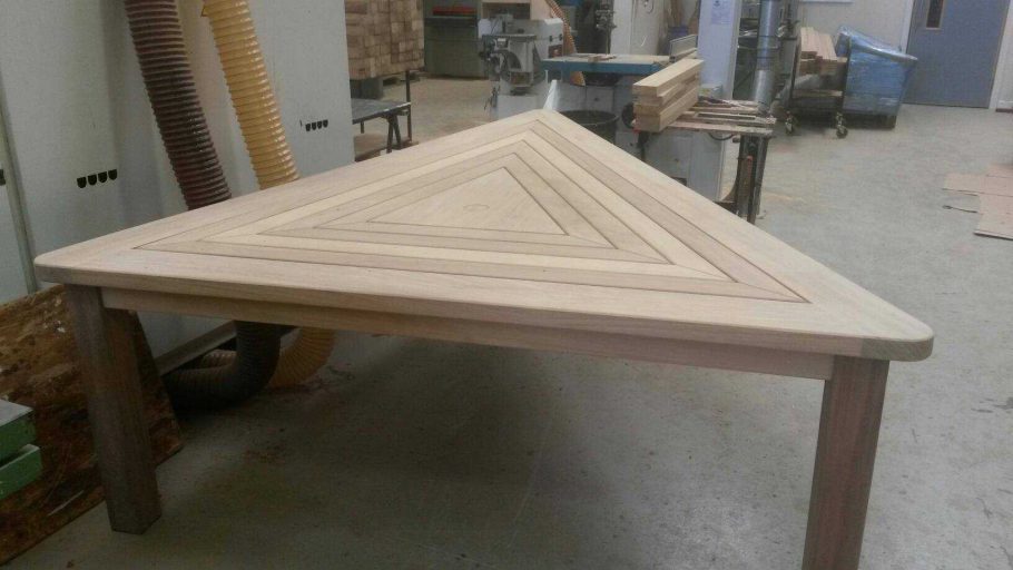 Triangular garden table