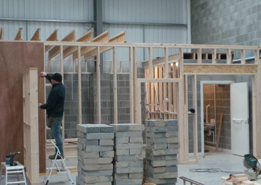 Constructing the wooden uprights