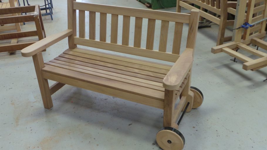 York bench with wheels