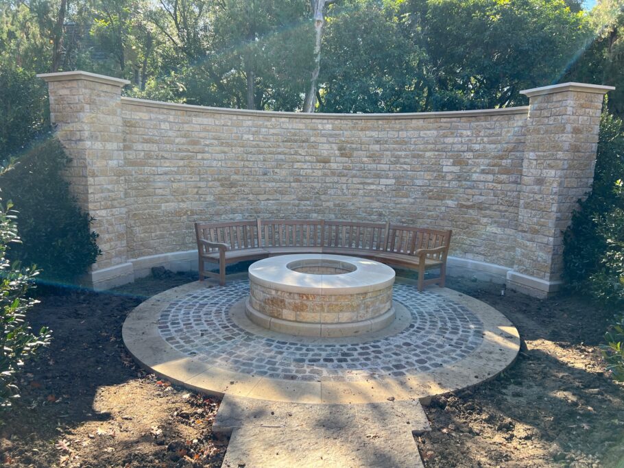 Curved Wooden Bench in Dallas USA