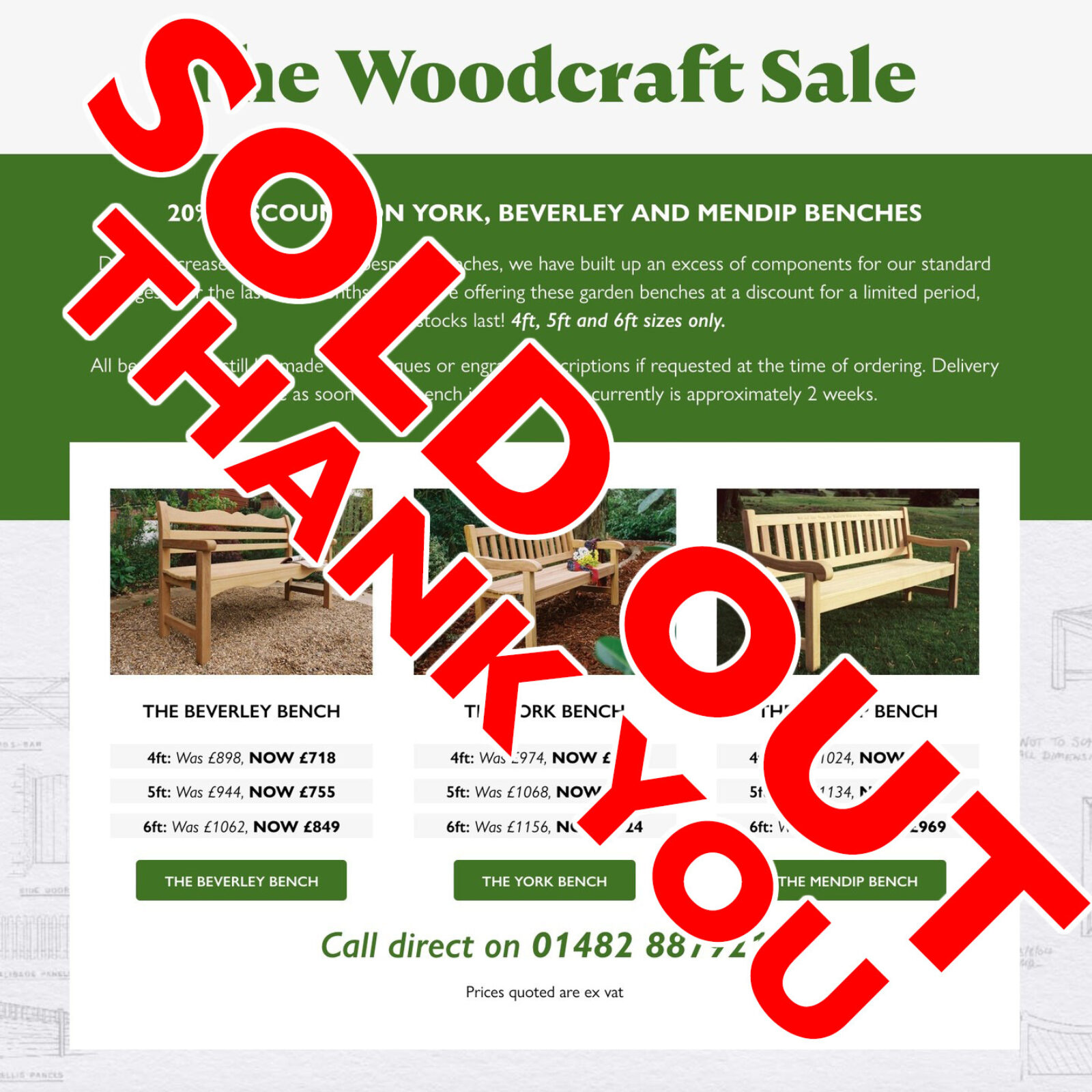 The Wooden Garden banch sale is now over. Woodcraft UK