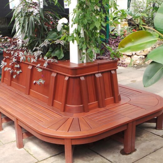 Bespoke wooden bench at Pearson Park