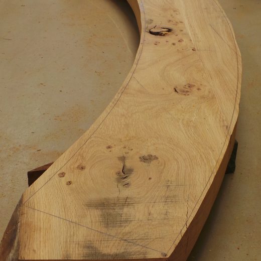 Shaping the seat for the curved bench