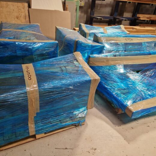 York, Beverley and Staxton wooden benches packed and ready for transport across the UK