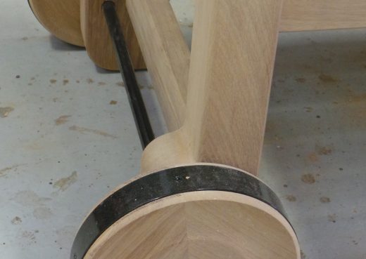 Close up of the bench wheels