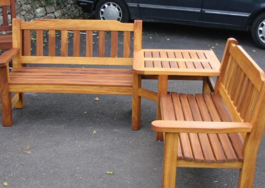 Special corner bench like the Helmsley garden bench