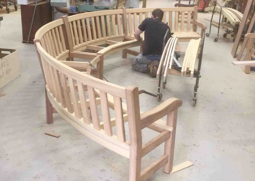 Curved bench construction