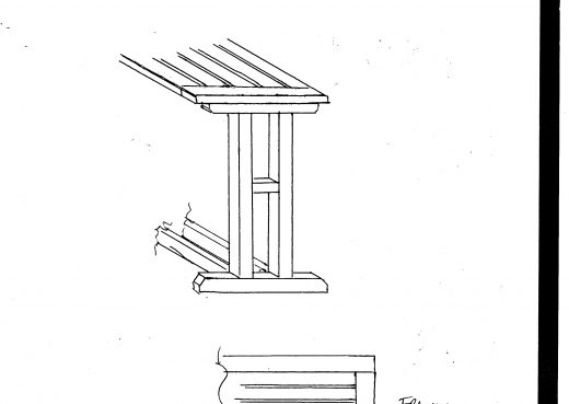 Wooden table CAD drawing