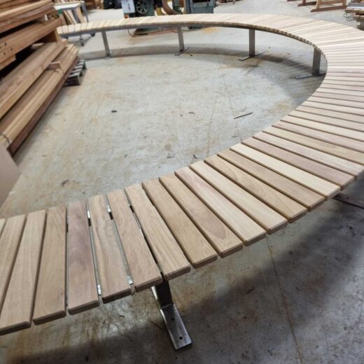 Half circle bespoke curved bench