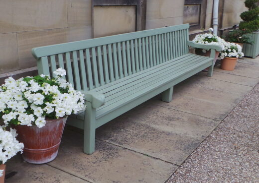 Side view of the Saltmarshe Hall Bench