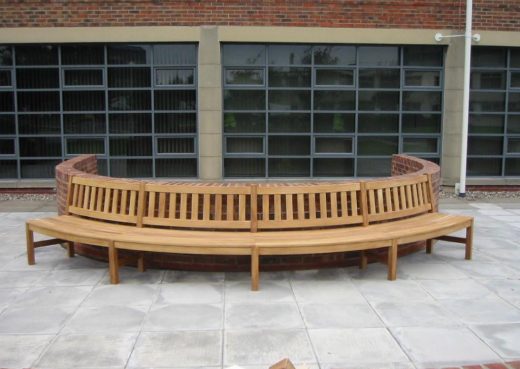 Curved street bench