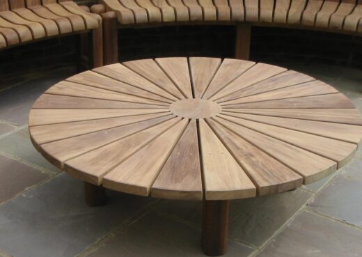 Close up of rounded table