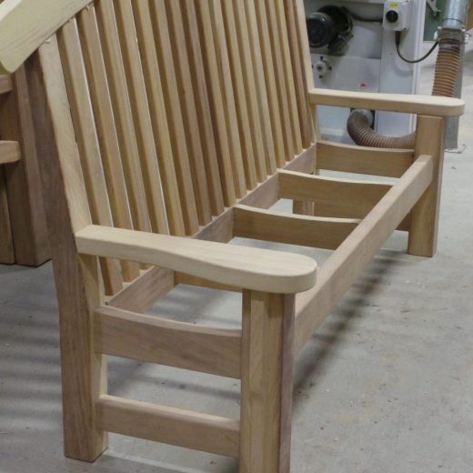 The Bute memorial bench ready for the seat to be added