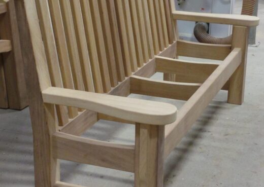 The Bute memorial bench ready for the seat to be added