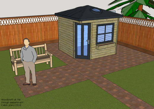 Drawing of Wooden Cabin in a finished state