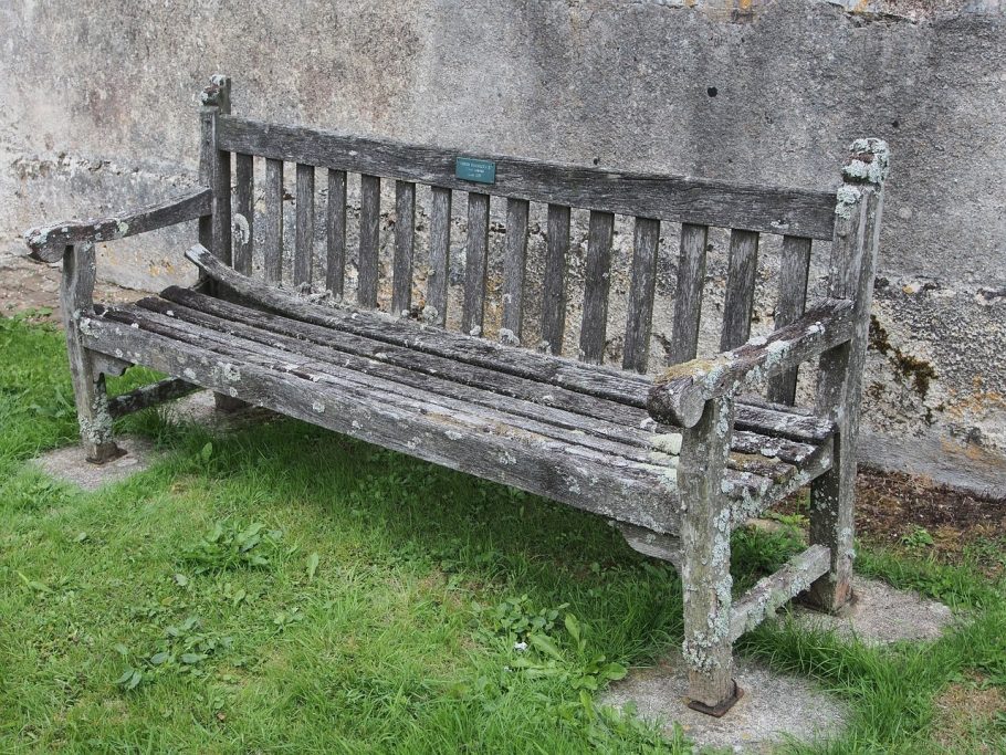 Very old wooden garden bench