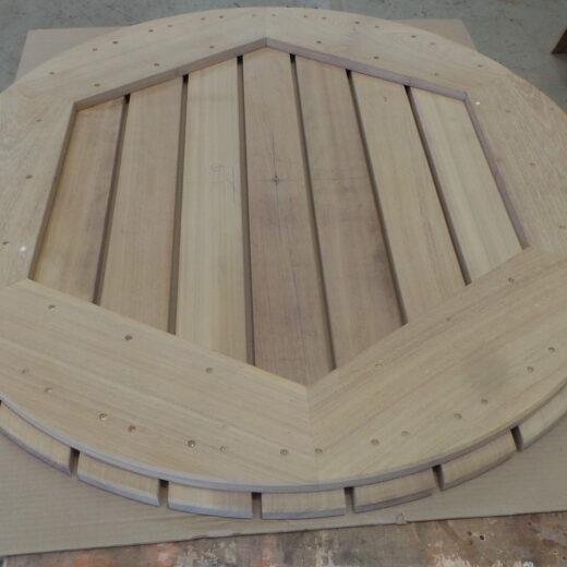 The underneath of the table top