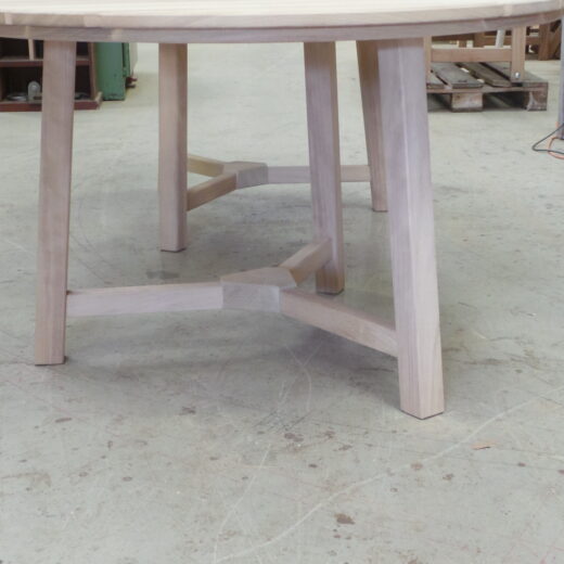 The outdoor dining table in our workshop