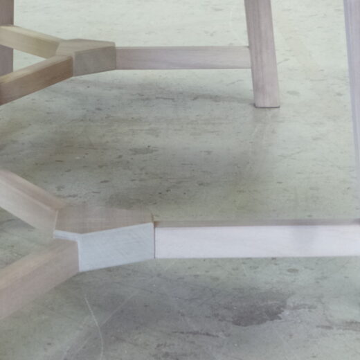 Close up of the table frame structure