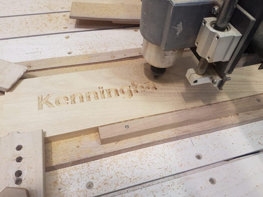 Engraving wooden panels with our CNC machine