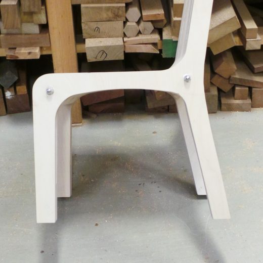 Plywood chair made out of one piece of plywood with our CNC cutter