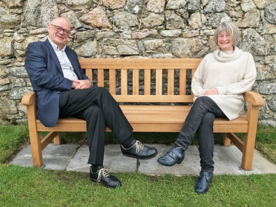 Our customer Nick Kenyon showing off his York bench at Criccieth castle in North Wales.