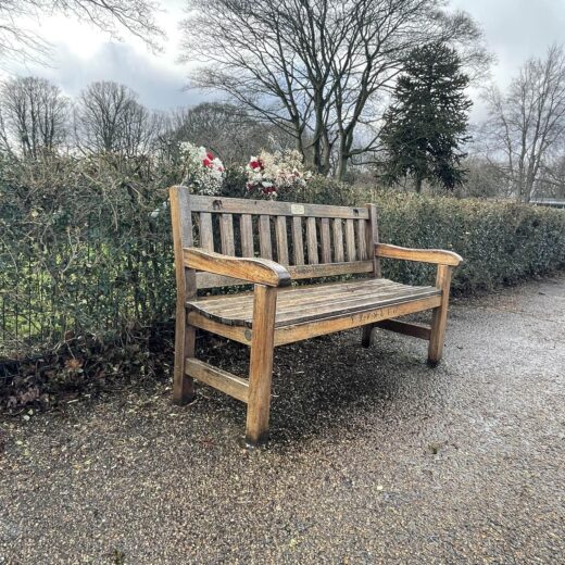 An ancient York bench in East Park, Hull