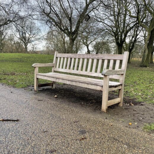 An old York bench installed in East Park, Hull