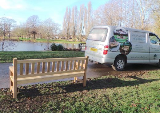 The York bench being installed in East Park Hull