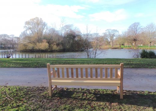 Overlooking the lake at East Park hull, the York Memorial Bench