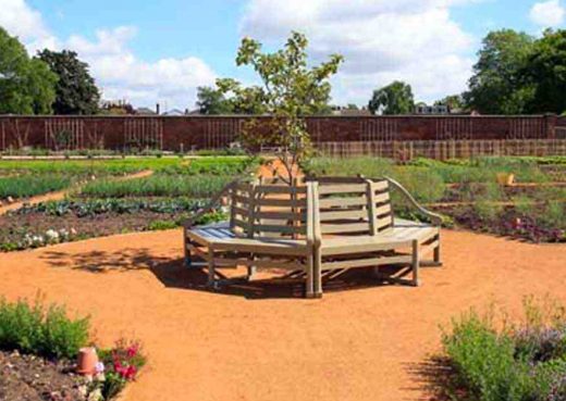 Hampton court kitchen gardens bench