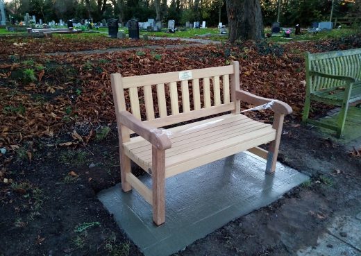 4ft York bench installed on a concrete base