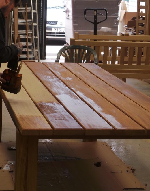 Alfresco protector applied to dining table