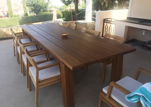 Our wooden dining table in situ