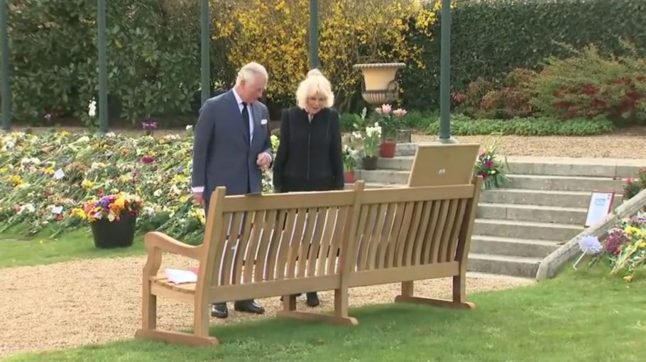 Our bench was spotted at the Prince Philip memorial tribute.