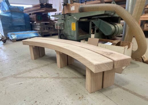 The new Tatton Curved Wooden Bench