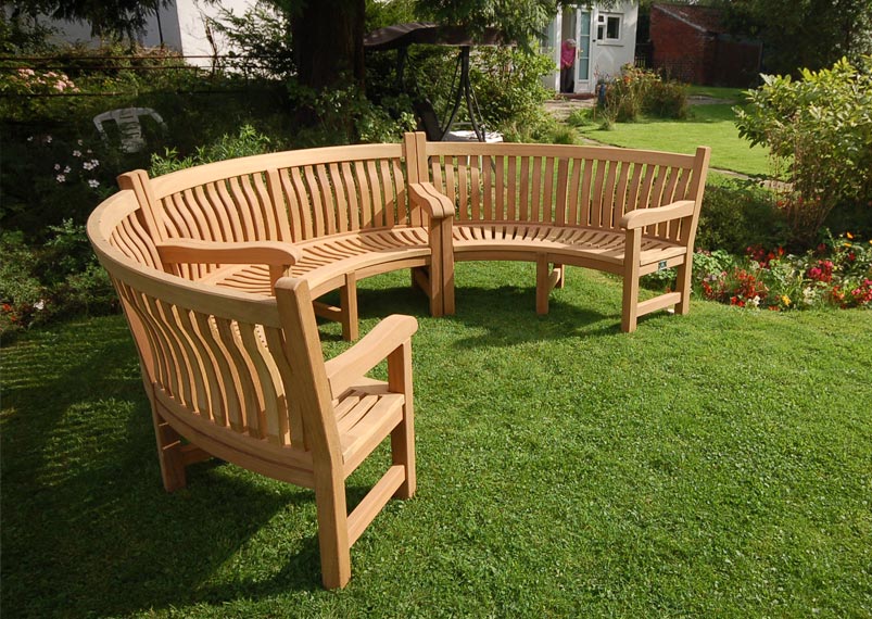 Curved Wooden Garden Benches Handcrafted In Yorkshire Woodcraft Uk - Luxury Wooden Garden Furniture Uk