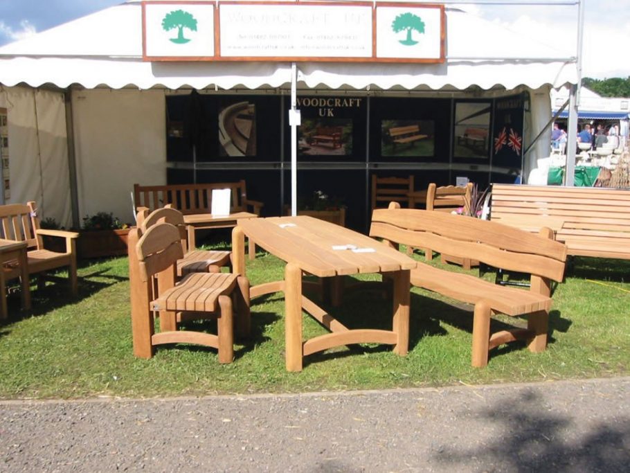 The Waveform bench, chairs and table at the Yorkshire Show