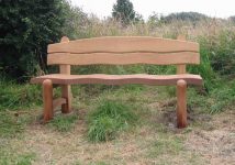 Wooden Waveform garden bench - Click to enlarge