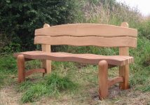 Wooden Waveform bench side view - Click to enlarge