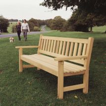 The York memorial bench with flat arms - Click to enlarge