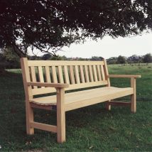 York garden bench with flat arms and standard top rail - Click to enlarge