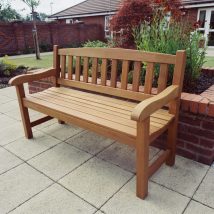 York patio bench with curved top rail - Click to enlarge