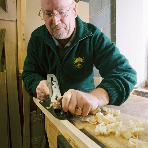 Planing wood for garden furniture