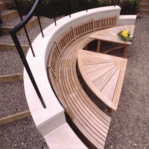 A bespoke garden bench and table set by Woodcraft UK