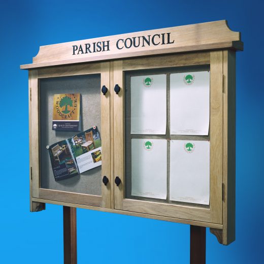 Parish council double bay wooden notice board