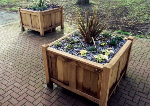 Bespoke square wooden planters