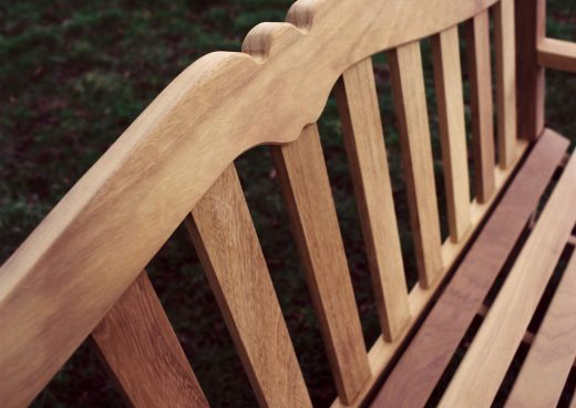 A Knaresborough bench protected with teak oil