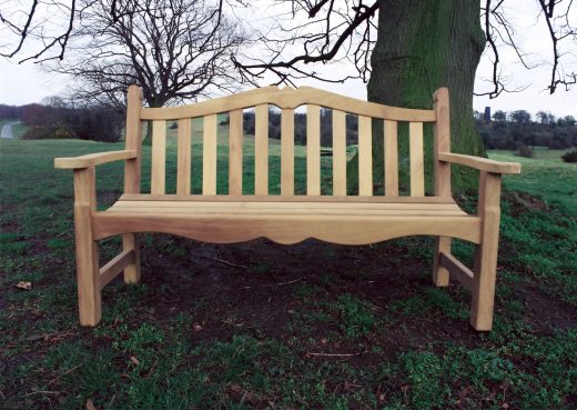 Front view of the Knaresborough wooden bench